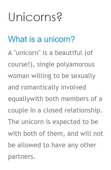 Unicorns-R-Us definition of "Unicorn" from the top of their page